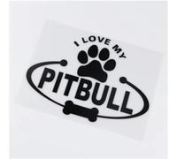 Pegatinas Y Calcomanías Para Coche 20X15Cm Amo Mi Pitbull Etiqueta Engomada Del Coche Calcomanía De Vinilo Huellas De Perro De Dibujos Animados Divertidas （2 Piezas） 2 Piezas