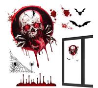 Pegatizas De Calavera De Esqueleto De Halloween: Pared De Terror, Tentadores De Ventana Con Huella Sangrienta, Calcomanías De Huella | Pared Extraíble, Piso, Pegatinas De Vidrio Para Decoraciones Espe