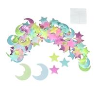Pegatizas de estrellas Dark In Dark: calcomanías de pared adhesiva de decoración de luna y estrellas, pegatinas de cielo luminoso extraíble, decoración del dormitorio | Calcomanías de pared nocturna b