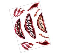 Pegatizas De Halloween Horror Tatuado Temporal Herida Sangrienta Falsa Para La Decoración La Fiesta Cosplay Pegatizas Tatuadas Temporales