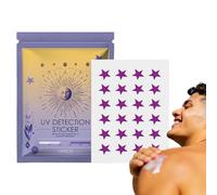 Pegatizas de recordatorio de protector solar: parches de detección UV, rastreador de sol | Pegatinas faciales impermeables para la alerta de reapplante, ideal para tomar el sol, eventos deportivos y v