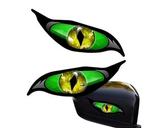 Pegatizas del parabrisas de los ojos | Pegatinas de cubierta de 2 piezas de tapa del automóvil | Pegatina de automóviles de ojos de gato: decala de vinilo impermeable para capucha de carreras, ventana
