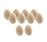 Pegciuho 10 Huevos de Pascua, Decoración de Cáscara de Huevo de Madera Pintada a Mano, Huevos de para Niños, Juguetes Creativos para Pintar Huevos (DIY