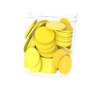 Pegciuho 100 Piezas Fichas de Conteo Discos de Práctica Matemática Manipulativos Infantiles Plástico Pp Apto para Enseñanza Grupal Ejercicios de Conteo Y Opera, Amarillo