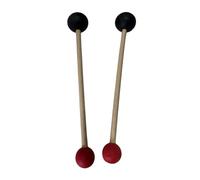 Pegciuho 2 Piezas de Mazos para, Accesorios de Percusión con Mango Cómodo de Madera para Ejercicios, Redondo Negro Y Rojo