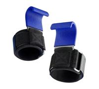 Pegciuho 2 Piezas Ganchos para Levantamiento de Pesas con Correa de Muñeca Almohadillada Material Nylon Acero Diseño Ergonómico Antideslizante Adecuado, Azul