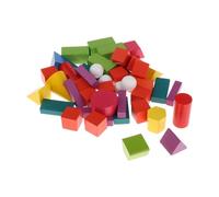 Pegciuho 45 Bloques Geométricos de Madera para Enseñar Matemáticas, Materiales Didácticos para El Hogar, útiles Escolares, Geometría Elemental, Bloques Geométr