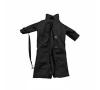 Pegciuho Abrigo Militar para Figuras de Acción Gabardina con Botones y Cinturón Saco de Modelismo Articulado Chaqueta para Colección y Escenas Fotográficas, Negro