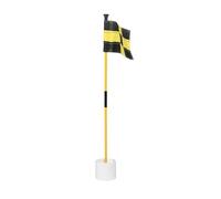 Pegciuho Bandera de Golf para Putting Green con Banderín Hoyo Asta de Material Resistente Desmontable y Portátil Adecuada para Hombres Mujeres y Niños, Amarillo Negro