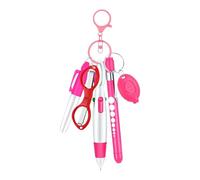 Pegciuho Bolígrafo de Enfermera Set Portabilígrafo Identificador Pinza Tijeras Plegables Llavero Luz Led Herramienta Práctica Adecuado para Centros de Salud, Rosa