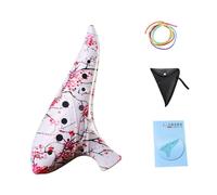 Pegciuho Bolsa para Ocarina Piccolo de 12 Agujeros Alto C con Libro de Música para Niños Principiantes, flor roja