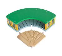 Pegciuho Casa de Tren de Madera Compatible con La Mayoría de Las Marcas de Sets de Trenes. Juguetes de Madera con Vías de Cambio de 5 Vías para Desarrollar La