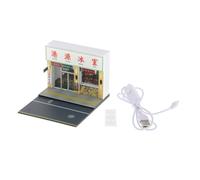 Pegciuho Diorama Decorativo, Maqueta de Coche en Miniatura a Escala 1:64, Aparcamiento, Calle Simulada con Iluminación LED de PVC, Ideal para La Decoración de, Casa de Hielo