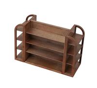 Pegciuho Estanterías para Casa de Muñecas, Estanterías de Supermercado en Miniatura para Casa de Muñecas, Vitrina de 4 Niveles, Escala 1:12, MarrÓn