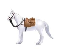 Pegciuho Figura de Caballo Miniatura Caballo Modelo Resina Realista Escala 1 64 Artesanía Vistosa Adecuado para Ambientación Temática Belenes Estudio de, Blanco
