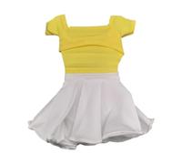 Pegciuho Figura Femenina a Escala 1/6, Traje de Falda Plisada, Camiseta Hueca Y Conjunto de Falda. Modelo, Elegante Traje de Moda, Ropa para Muñeca en Miniatur, Amarillo Blanco