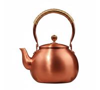 Pegciuho Household Boiling Vessel Tetera de Cobre Puro Mango Tejido Cómodo Controlada Mejora el Proceso de Infusión con Liberación de Adecuada para Reun, 1600ML, Liso
