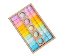 Pegciuho Juego de Bloques de Construcción, Cubos Acrílicos Educativos, Juego de Bloques de Construcción Transparentes para Niños, Juguete Apilable, Re
