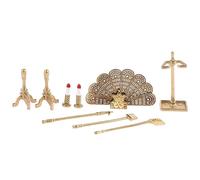 Pegciuho Juego de Cubierta para Chimenea de Casa de Muñecas a Escala 1:12, Accesorio de Muebles en Miniatura para Manualidades, Decoración de Metal de Estilo R