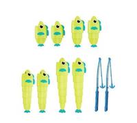 Pegciuho Juego de Pesca Retráctil Que Incluye Cañas Peces Extensibles Dinámica de y Precisión Manual Apto para Niños Actividades Familiares y Grupos Escolares, Verde, Boxed 8F 2R