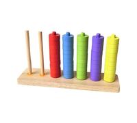 Pegciuho Juguete Clasificador de Colores, Juguete Apilable con Y Anillos, Reconocimiento, Actividad Educativa, Entrenamiento de, Razonamiento, a, 5 Colores