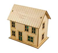 Pegciuho Miniatura Casa Modelo Casa de Madera Acabada Figura de Colección Escala 1/64 Manualidad Artesanal DIY Adorno Creativo para Mesa Trabajo Espacio Person, Estilo D