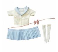 Pegciuho Mujer Ropa Marinera Escolar Figura Acción Incluye Top Falda Plisada Calcetas Lazo Accesorio Confeccionado para Exposición Escena Escolar Coleccionismo Decoración de Juguetes, Azul Claro