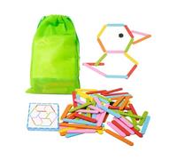 Pegciuho Puzzles Sticks Juego de Palos de Rompecabezas Manualidades Creatividad Material Madera Desarrollo Habilidades Motrices Adecuado para Niños Actividades