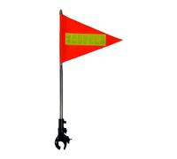Pegciuho Soporte Telescópico Universal para Bandera de Golf, Base Reflectante Ajustable de Acero Inoxidable, Apto para Vehículos de Golf Eléctricos, Tapa Dorada 20x30cm
