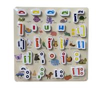 Pegciuho Tablero de Rompecabezas del Alfabeto, Material Didáctico Ligero para Niños. Tablero del Alfabeto árabe. Juguete Educativo para Niños, Camboyano B