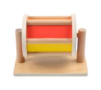 Pegciuho Tambor Giratorio para Bebés, Juguete de Madera con Espejo Giratorio, Juguete Educativo Que Favorece La Percepción del Color Y La Motricidad