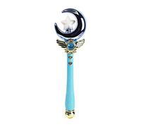 Pegciuho Varitas de Princesa Luminosas Estilo Dibujos Animados: Accesorios para Disfraces, Juguetes Y Accesorios para Fotos con Luz Y Música para Bailes de Más, Luna azul