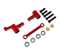 PEGGYLIN Conjunto de dirección con Eje de dirección de cojinete, Grupo de dirección de Metal, Compatible con MJX Hyper Go 14210 14209 1/14, Piezas de actualización for Coche RC.(Red)
