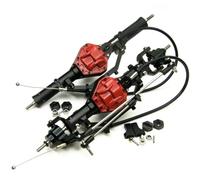 PEGGYLIN Eje Delantero y Trasero de Metal con Bloqueo 4WD, Kit varillaje dirección Resistente, Apto for Coche RC Crawler 1/10, Piezas Axial SCX10(Front and Rear)