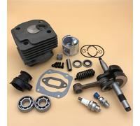 PEGGYLIN Kit de motor con sello de cojinete de cigüeñal, pistón y culata de 50 mm, compatible con motosierra Husqvarna 372XP 372 371 365 362. Piezas de motor for revisión.