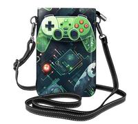 Pegqcvam Gamepad Circuit Version - Bolso pequeño para teléfono celular, bolso cruzado con estampado floral, mini cartera de piel sintética con correa para el hombro, cierre magnético seguro.