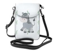 Pegqcvam Smiling Donkey - Bolso pequeño para teléfono celular, bolso cruzado con estampado floral, mini cartera de piel sintética con correa para el hombro, cierre magnético seguro.