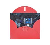 PEGQCVAM Tarjeta de felicitación de Cabin of the Future. Tarjeta de felicitación nacarada roja de lujo, cartulina premium para todas las ocasiones