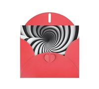 PEGQCVAM Tarjeta de felicitación gif de ilusión óptica en espiral. Tarjeta de felicitación nacarada de lujo roja, cartulina premium para todas las ocasiones