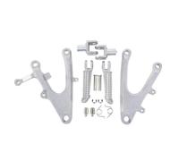 Peguas del pie del soporte del reposapiés compatibles con modelos de motocicletas YZF R1 2004 2005 2006 Piezas de reemplazo del jinete delantero(Silver)