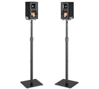 Pegzone Juego de 2 soportes universales para altavoces, altura regulable de 85,8 cm a 112,8 cm, capacidad de carga de 5 kg, compatible con Bose/JBL/Sony, color negro