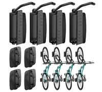 PEGZONE Paquete de 4 soportes de pared giratorios para bicicleta, colgadores de pared para garaje, soporte de pared para bicicletas, ahorro de espacio, soporte de pared estable, soporta hasta 35 kg