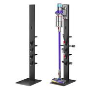 PEGZONE Soporte Aspiradora para Dyson Gen5 V15 V12 V11 V10 V8 V7 Negro | Compatible con Dyson, Soporte con 4 Ganchos y 4 Estantes, sin Taladrar, Guarda la Aspiradora y Todos los Accesorios