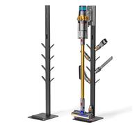 PEGZONE Soporte Aspiradora para Dyson V16 G5 V15 V12 V11 V10 V9 V8 V7 Negro | Compatible con Dyson, Tineco S11 A10 A11 y Eureka NEC180 280TL, Soporte con 8 Ganchos, sin Taladrar, de Pie