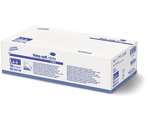Peha-soft Guantes Desechables, Nitrilo fino, Powderfree, No Estéril, Sin Látex, Talla L, 150 Unidades