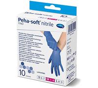Peha-soft Guantes Desechables, Nitrilo fino, Powderfree, No Estéril, Sin Látex, Talla M, 10 Unidades