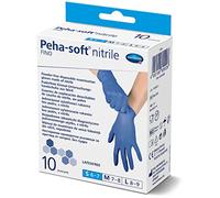 Peha-soft Guantes Desechables, Nitrilo fino, Powderfree, No Estéril, Sin Látex, Talla S, 10 Unidades