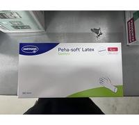 Peha-soft Latex Comfort - Guantes de examen sin polvo, talla L, 100 unidades