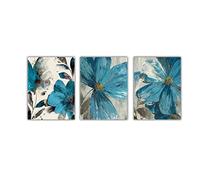 Pei-wall art Cuadro en lienzo de flores azules Vintage, póster abstracto, vida floreciente, impresión botánica, cuadro artístico para pared, decoración para sala de estar