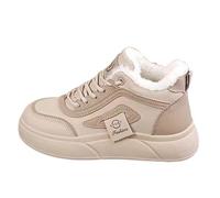 peiaclkde Botas de invierno para mujer, con forro de piel, cálidas, informales, acogedoras, planas, sin cordones, botines de invierno con forro de piel cálida, botines de senderismo, botines de felpa